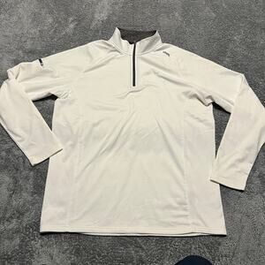 UNRL Lightweight White Quarter-Zip XL